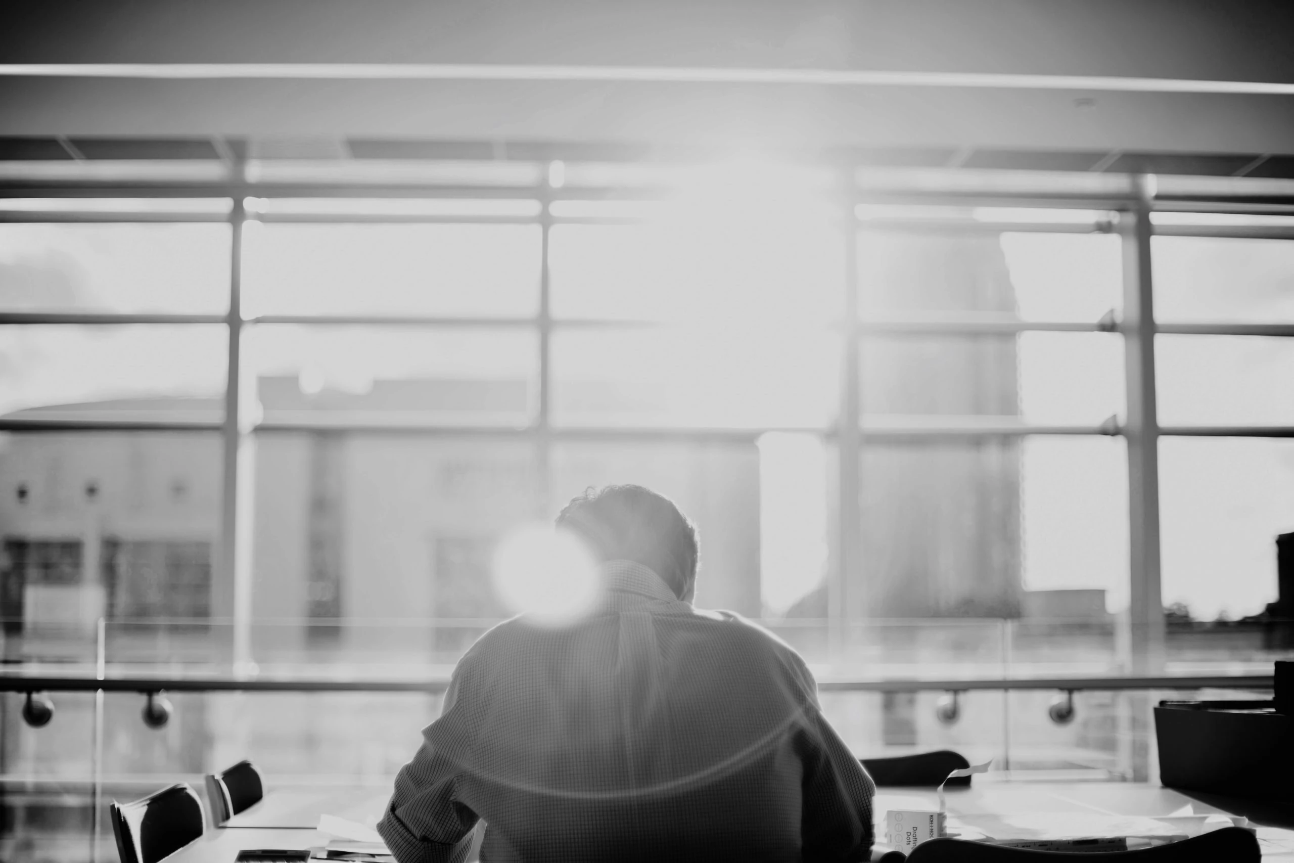 Person sitting at a desk